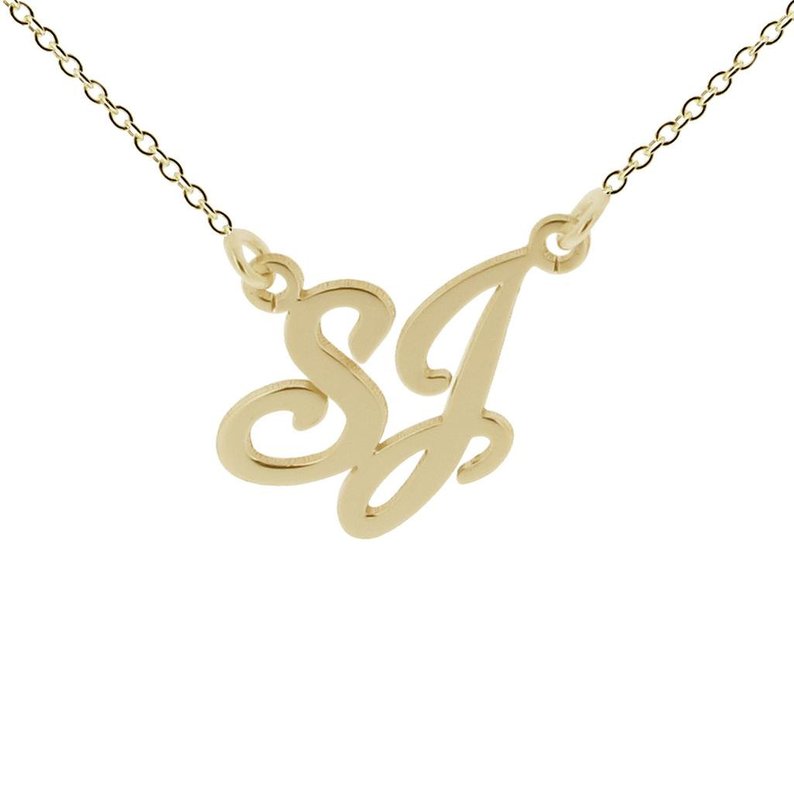 9ct Yellow Gold Plated Carrie Style Double Initial Pendant