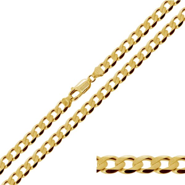 Yellow Gold Plated 4.2mm Diamond Cut Curb Chain