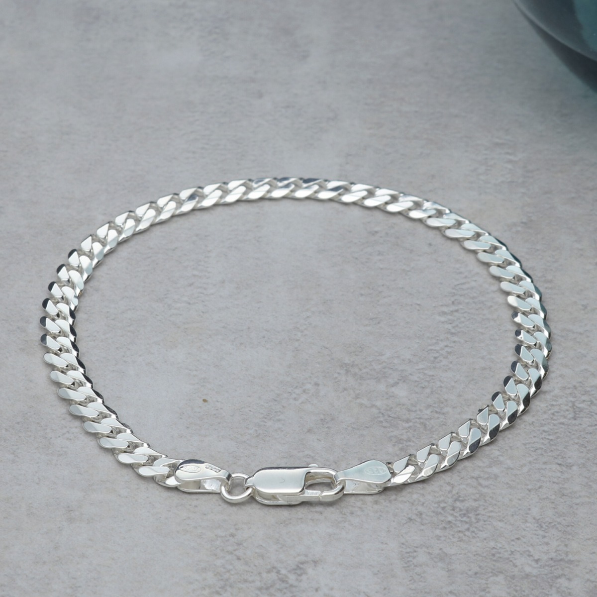 Sterling Silver 4.5mm Gents Curb Bracelet