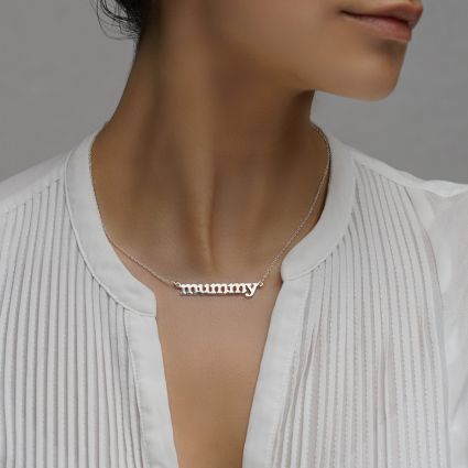 Sterling Silver Mummy Name Necklace
