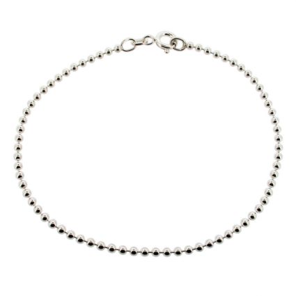 Sterling Silver 2mm Bead Anklet