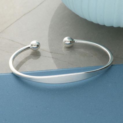 Sterling Silver Baby and Small Child Torque Bangle With Optional Engraving