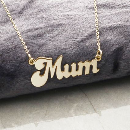9ct Gold Plated Banana Split Style Mum Necklace