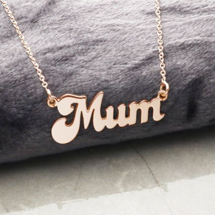 9ct Rose Gold Plated Banana Split Style Mum Necklace
