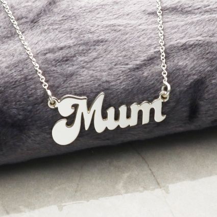 Sterling Silver Banana Split Style Mum Necklace