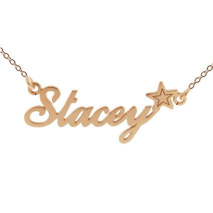 9ct Rose Gold Plated Carrie Style Personalised Name Necklace with Star