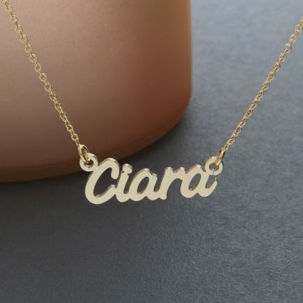 9ct Yellow Gold Plated Challenge Style Personalised Name Necklace