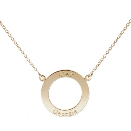 9ct Yellow Gold Plated Personalised Ring Pendant