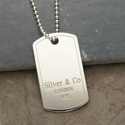 Sterling Silver & Co Large Dog Tag With Optional Engraving