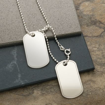 Sterling Silver Double Dog Tags With Optional Engraving