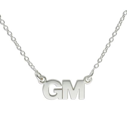9ct White Gold Block Style Double Initial Pendant