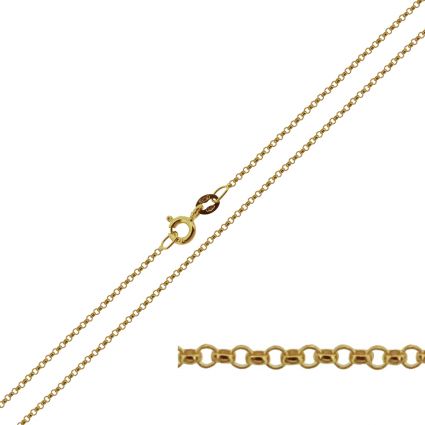 9ct Yellow Gold 1.2mm Belcher Chain