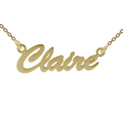 9ct Yellow Gold Script Style Personalised Name Necklace