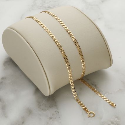 Solid Yellow Gold 2.7mm Curb Chain