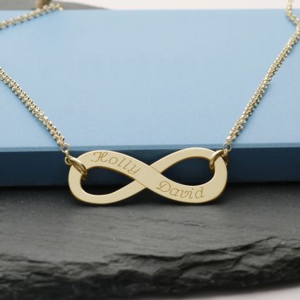 9ct Yellow Gold Plated Infinity Necklace