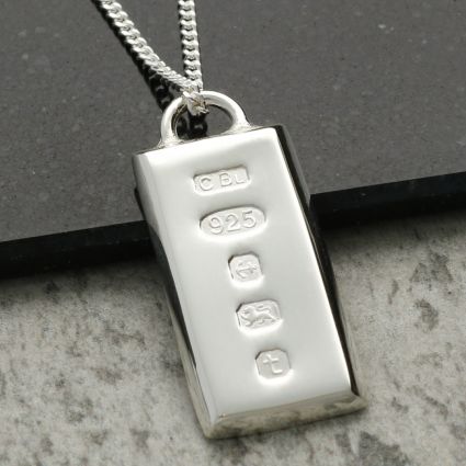 Sterling Silver Large Heavy Custom Hallmarked Ingot With Optional Engraving