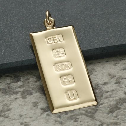 9ct Yellow Gold Large Custom Hallmarked Ingot With Optional Engraving