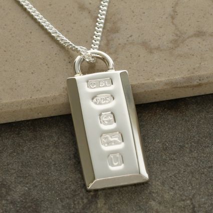 Sterling Silver Heavy Custom Hallmarked Ingot With Optional Engraving