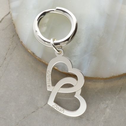 Sterling silver heart keyring cheap
