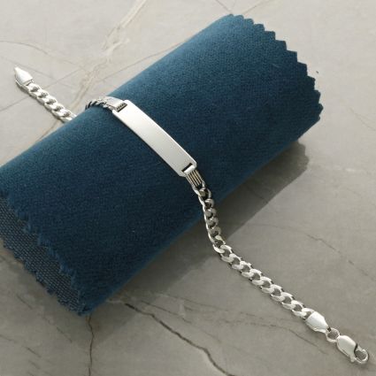 Sterling Silver Ladies ID Bracelet With Optional Engraving