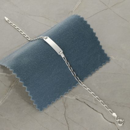  Ladies Sterling Silver ID Bracelet With Optional Engraving