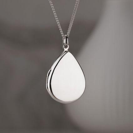 Sterling Silver Tear Drop Locket With Optional Engraving
