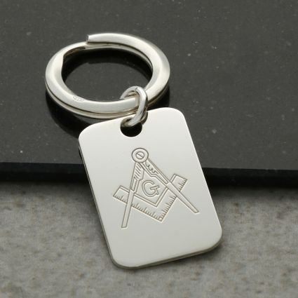 Sterling Silver Masonic Keyring With Engraving
