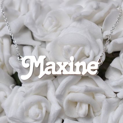 9ct White Gold Terra Style Personalised Name Necklace