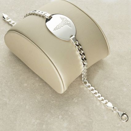 Sterling Silver Gents ID Medic Bracelet With Free Engraving