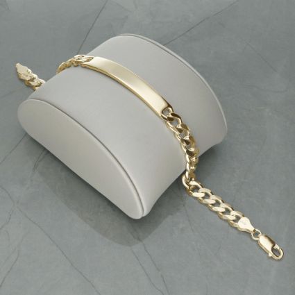Gold id bracelet for men on sale