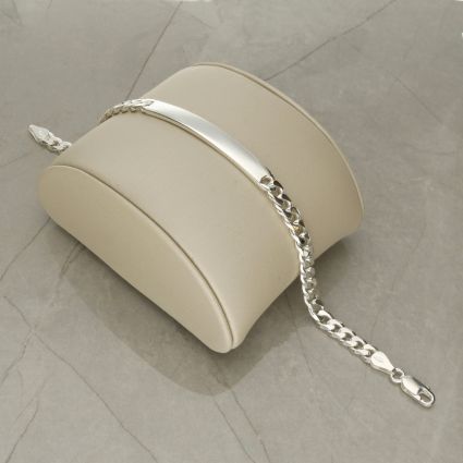 Sterling Silver Mens ID Bracelet - Slimline With Free Front Engraving