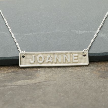 Bar tag new arrivals necklace