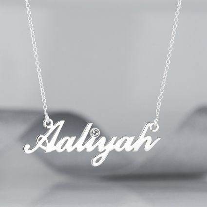 Carrie Style Personalised Name Necklace With Diamond