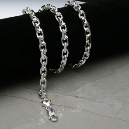 Sterling Silver 6mm Diamond Cut Belcher Chain