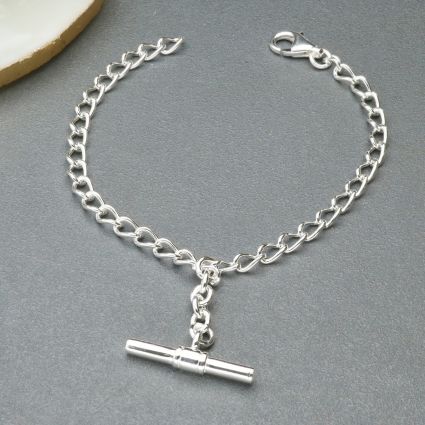 Sterling Silver Ladies T-Bar Bracelet