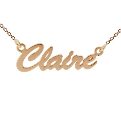 9ct Rose Gold Plated Script Style Personalised Name Necklace