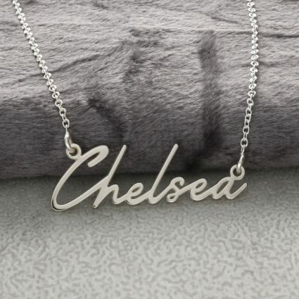 Sterling Silver Signature Style Chelsea Name Necklace