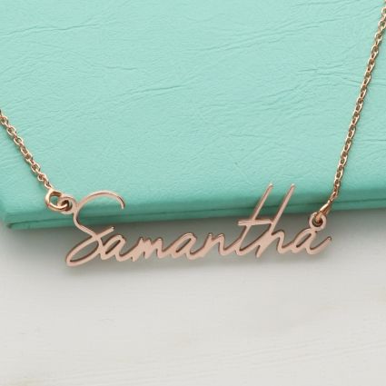 9ct rose gold name necklace deals