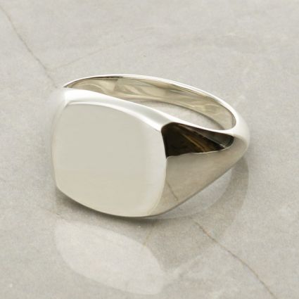 Sterling Silver Mens Signet Ring With Optional Engraving
