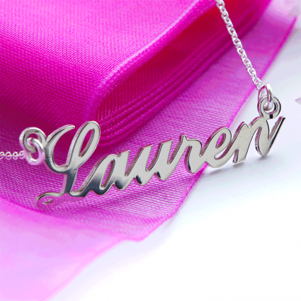 Sterling Silver Carrie Style Personalised Name Necklace