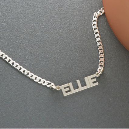 Name necklace best sale choker silver