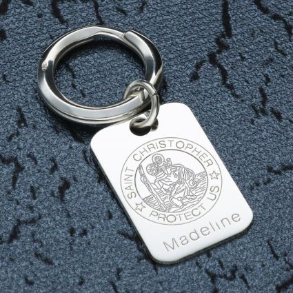 Silver st clearance christopher key ring