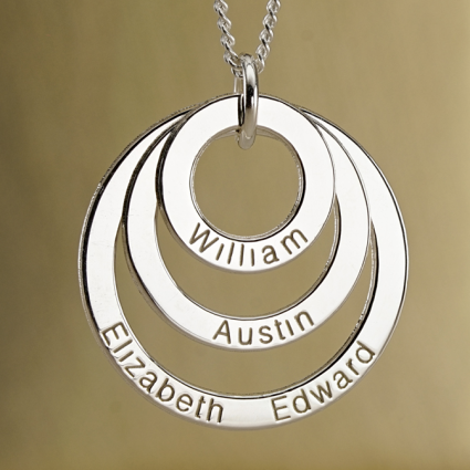 Three ring name necklace sale
