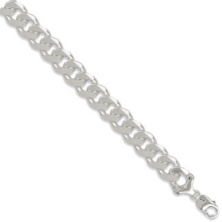 Sterling Silver Mens Heavy 15mm Flat Curb Chain