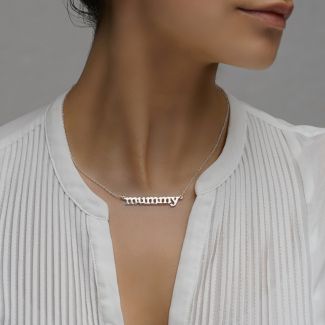 Sterling Silver Meghan Mummy Name Necklace