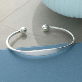 Sterling Silver Baby and Small Child Torque Bangle With Optional Engraving