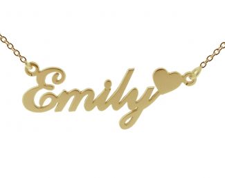9ct Yellow Gold Carrie Style Personalised Name Necklace with Heart