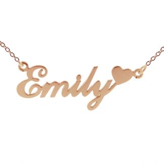 9ct Rose Gold Carrie Style Personalised Name Necklace with Heart