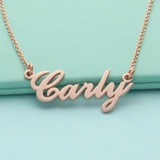 9ct Rose Gold Plated Carrie Style Personalised Name Necklace (Sex & The City)