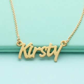 9ct Yellow Gold Challenge Style Personalised Name Necklace